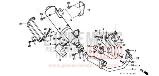 EXHAUST MUFFLER XRV750S de 1995